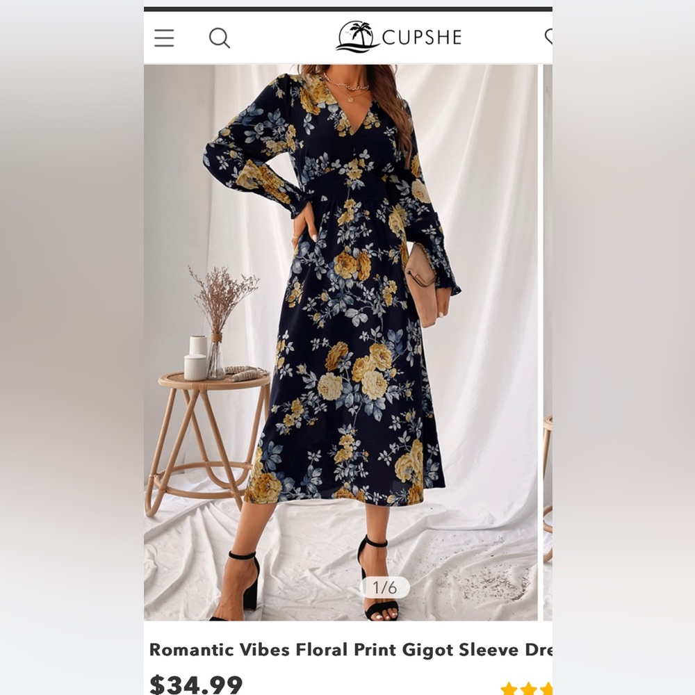🎊New🎊 Cupshe Floral Print Midi dress